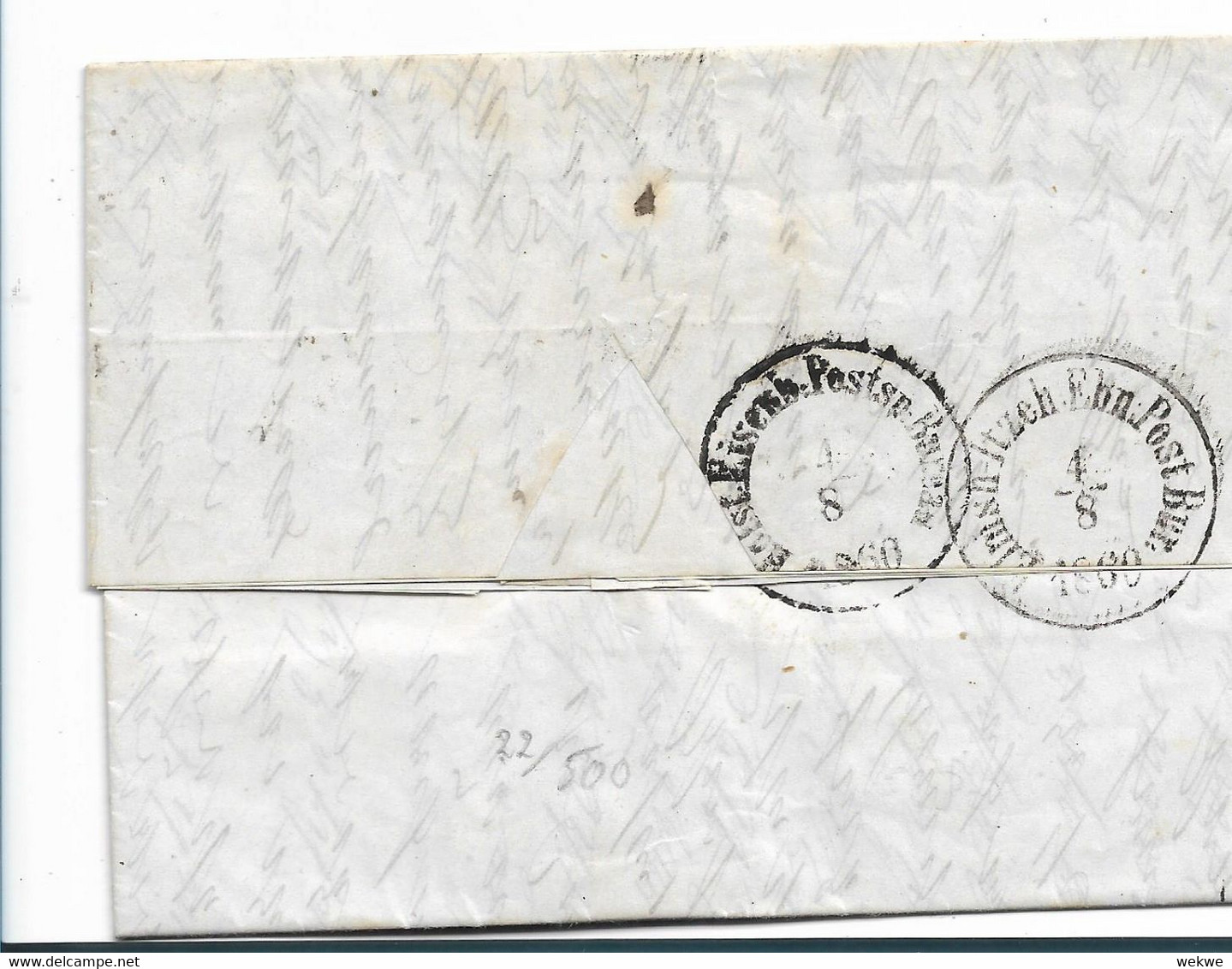 DK-028 / Dänemark - Dänische Post Glückstadt 1860. Ringstempel 110, N.Heiligenhafen. Dän, 45,00 Marke. Bahnpoststpl. - Lettres & Documents