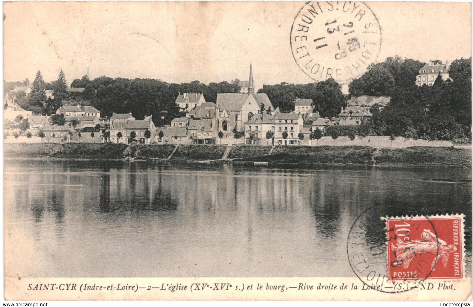 CPA Carte Postale France  Saint-Cyr Eglise Et Le Bourg 1911 VM59708ok - Saint-Cyr-sur-Loire