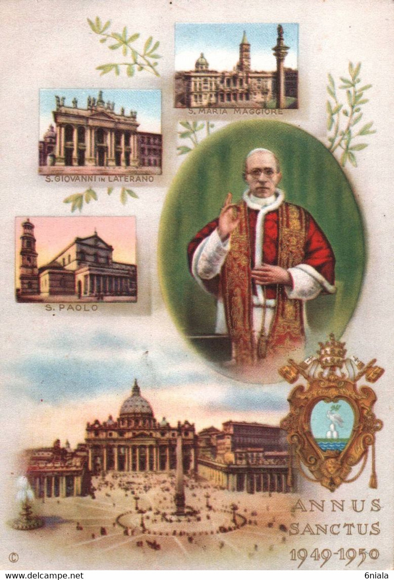 15136   PAPE  PIE XII   ANNUS SANCTUS 1949 1950  (Année Sainte 1949 1950 )  (Recto-verso) - Papes