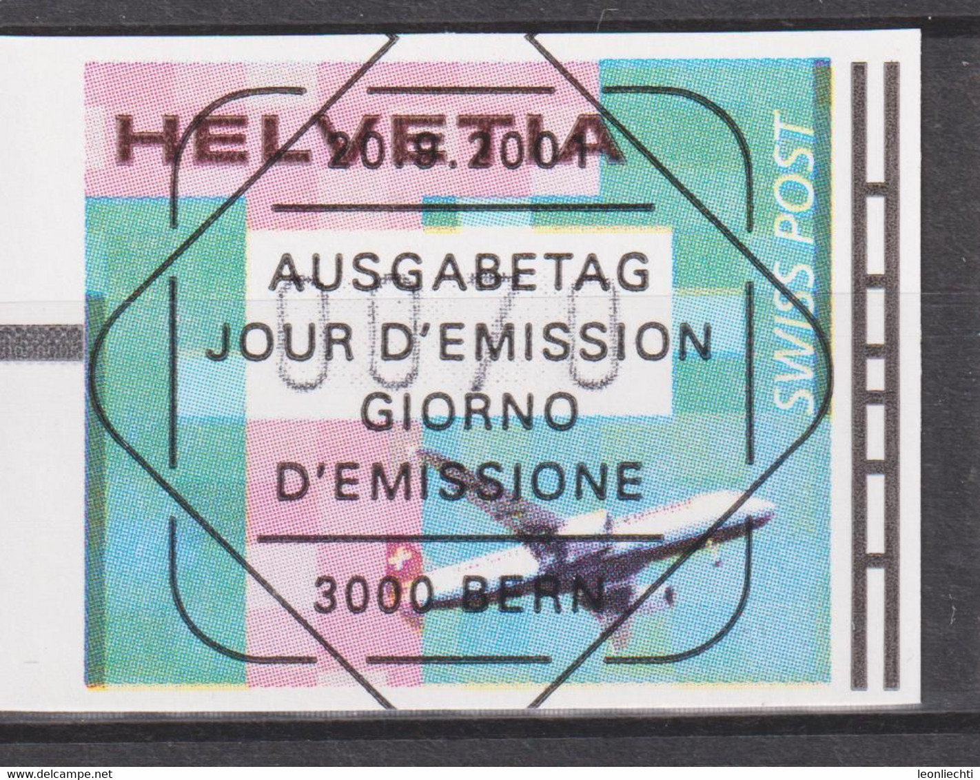 2001 Schweiz ATM Mi: CH 14°/ ZNr: CH 18° Stempel: ET / PJ.  Flugzeug - Automatic Stamps