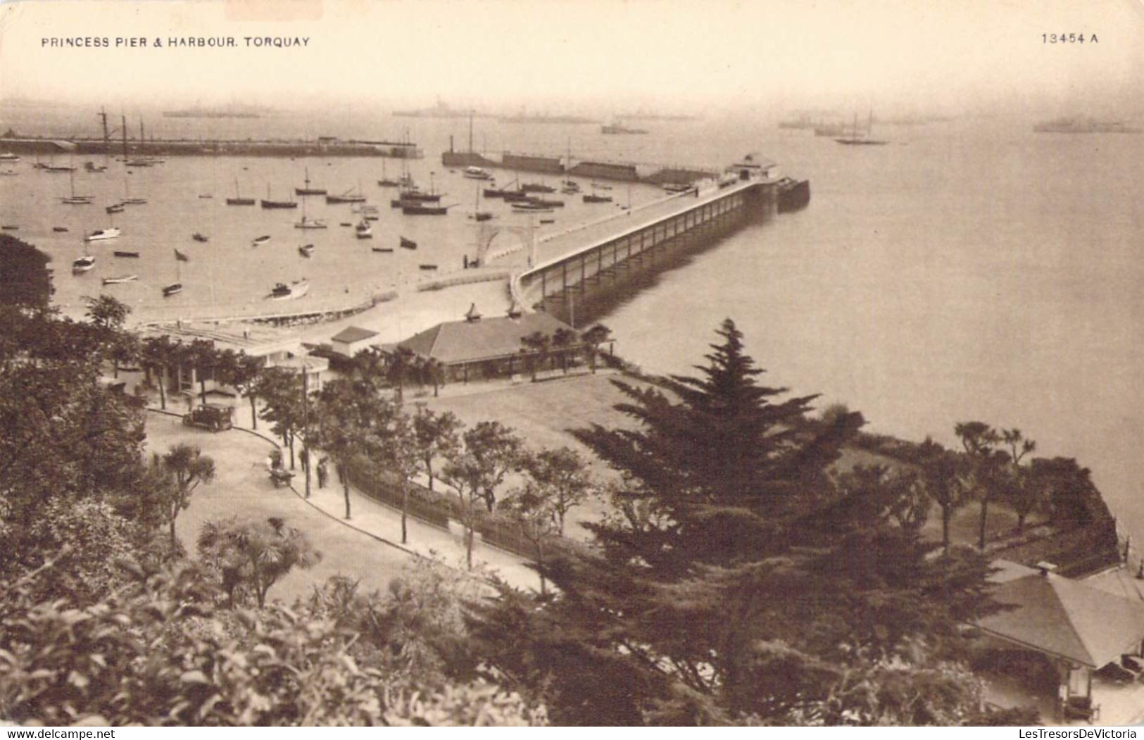 CPA Royaume Unis - Angleterre - Devon - Torquay - Princess Pier & Harbour - Animée - Bateau - Port - Vue D'ensemble - Torquay