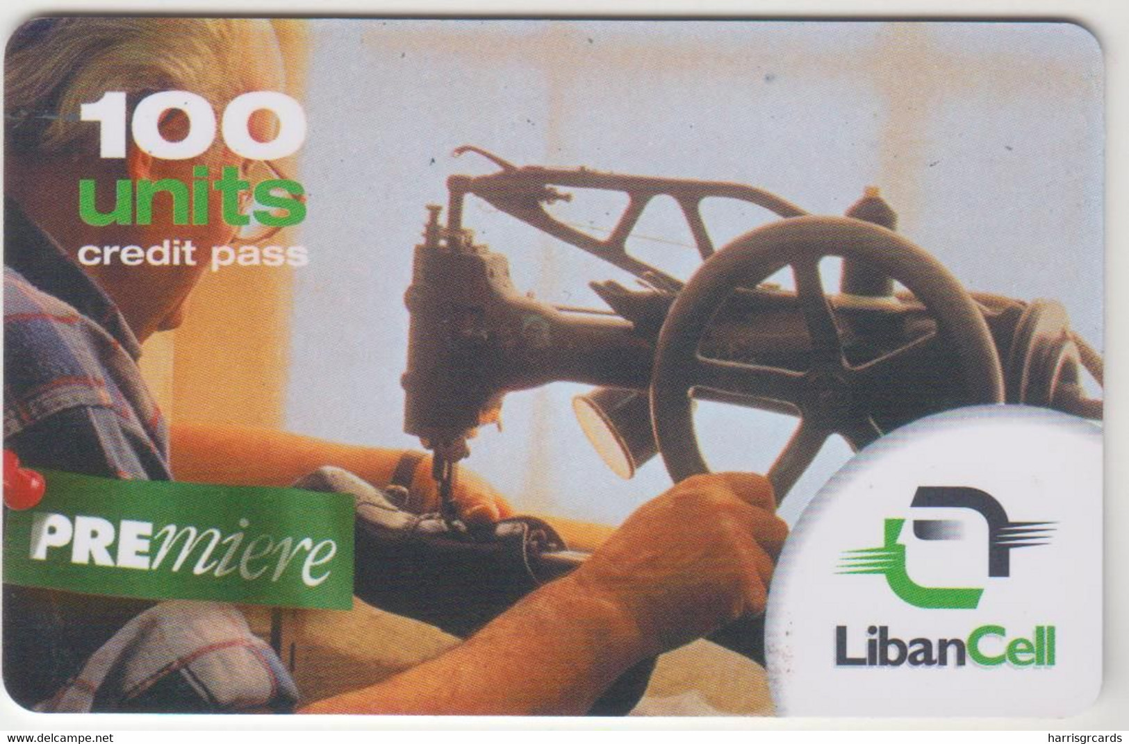 LEBANON - Premiere - Sewing Machine, Libancell Recharge Card 100 Units, Exp.date 27/01/06, Used - Líbano