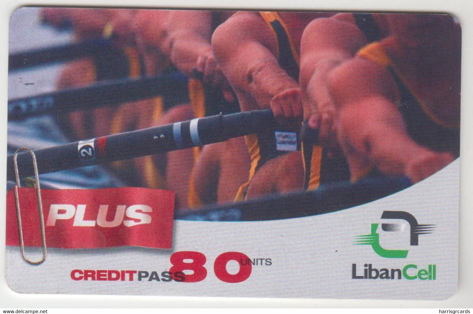 LEBANON - Premiere Plus - Rowing, Libancell Recharge Card 80 Units, Exp.date 30/01/05, Used - Lebanon