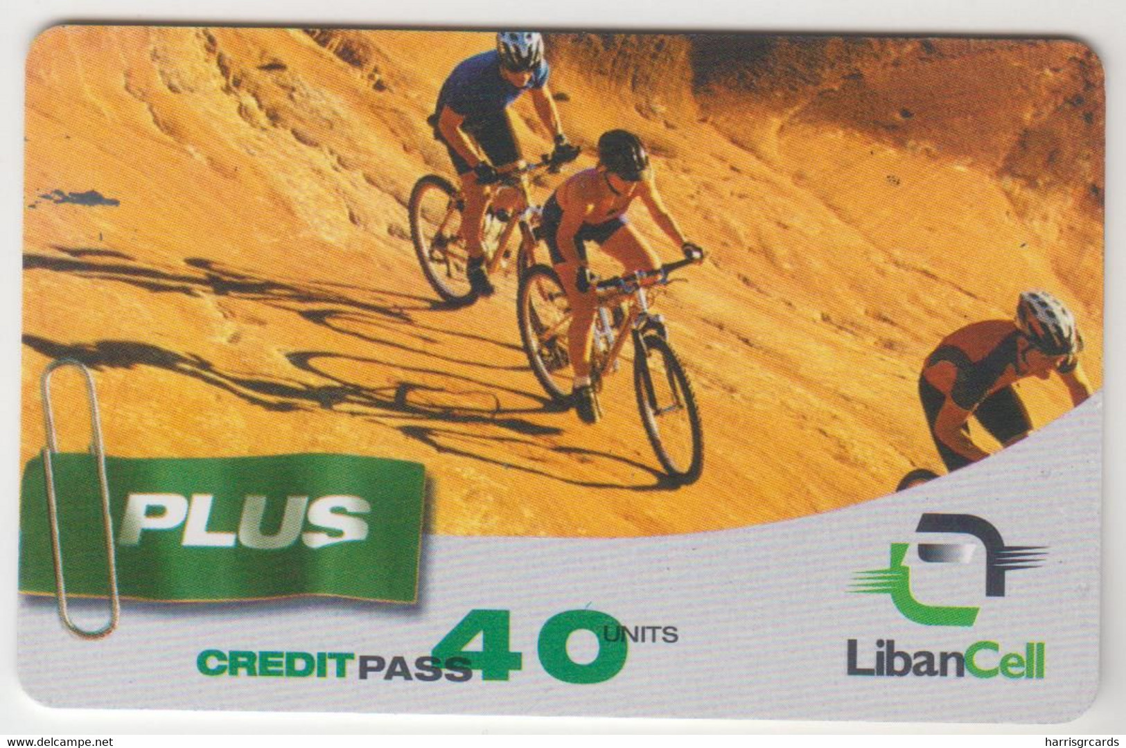 LEBANON - Premiere Plus - Mountain Bikes, Libancell Recharge Card 40 Units, Exp.date 07/03/05, Used - Liban