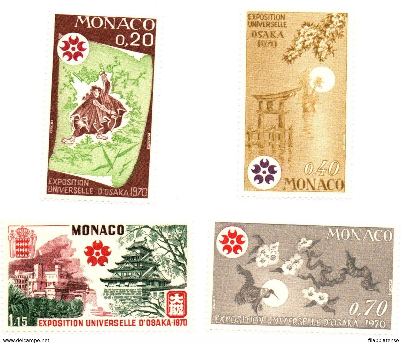 1970 - Monaco 822 + 824/26 Esposizione Mondiale        ---- - 1970 – Osaka (Japon)
