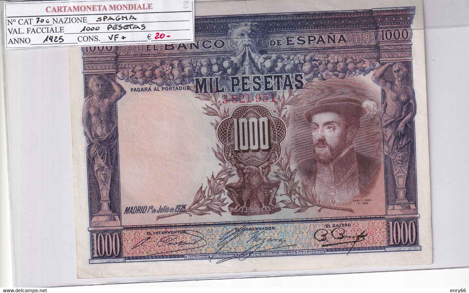 SPAGNA 1000 PESETAS 1925 P70C - 1000 Pesetas