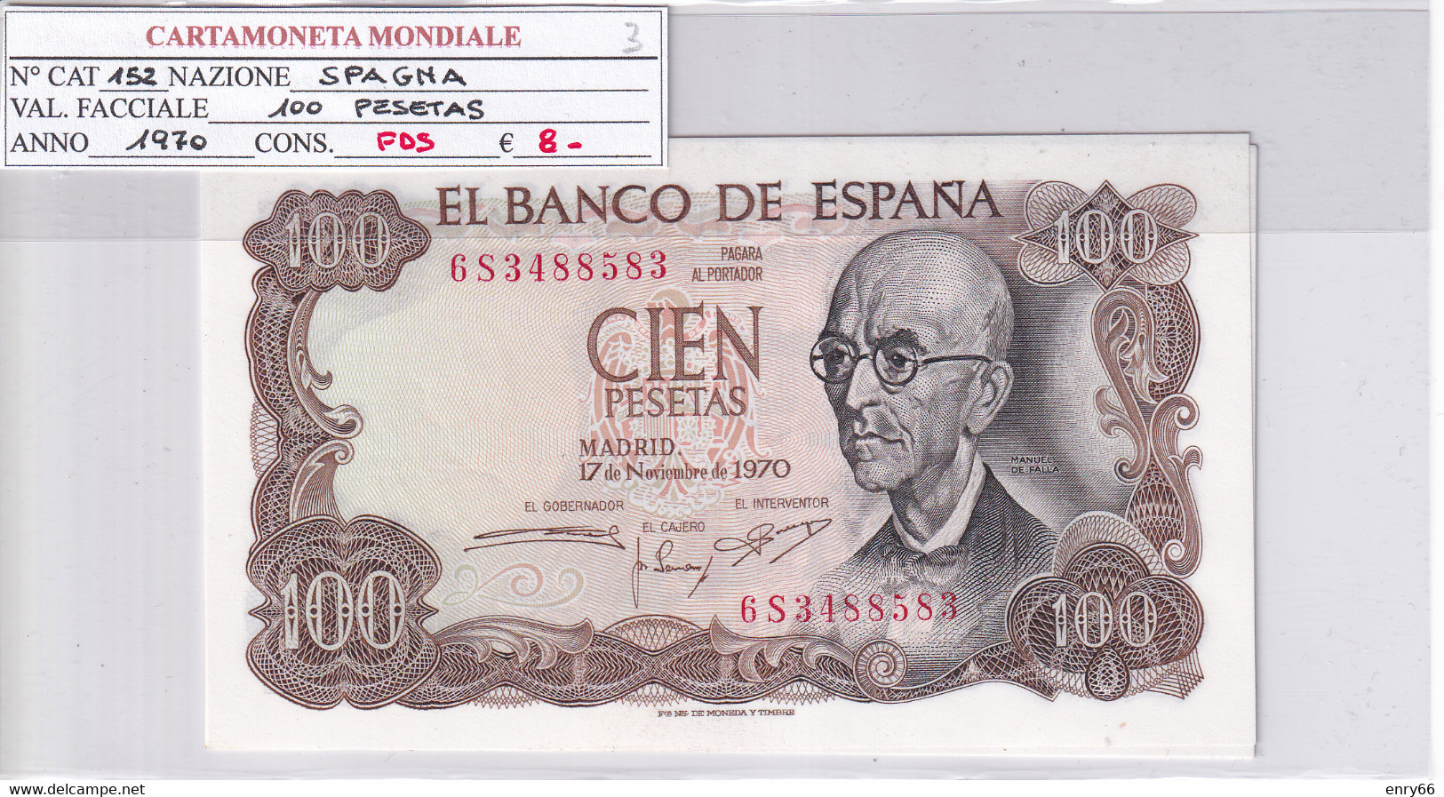 SPAGNA 100 PESETAS 1970 P152 - 100 Pesetas