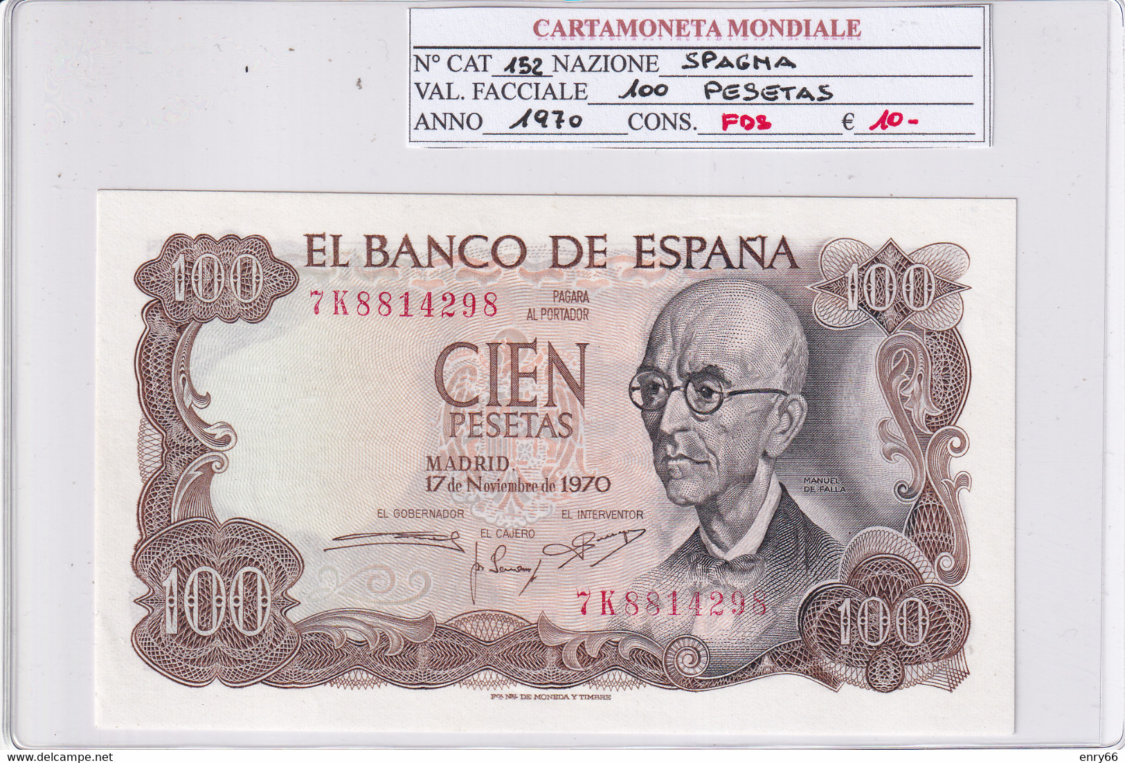 SPAGNA 100 PESETAS 1970 P152 - 100 Peseten