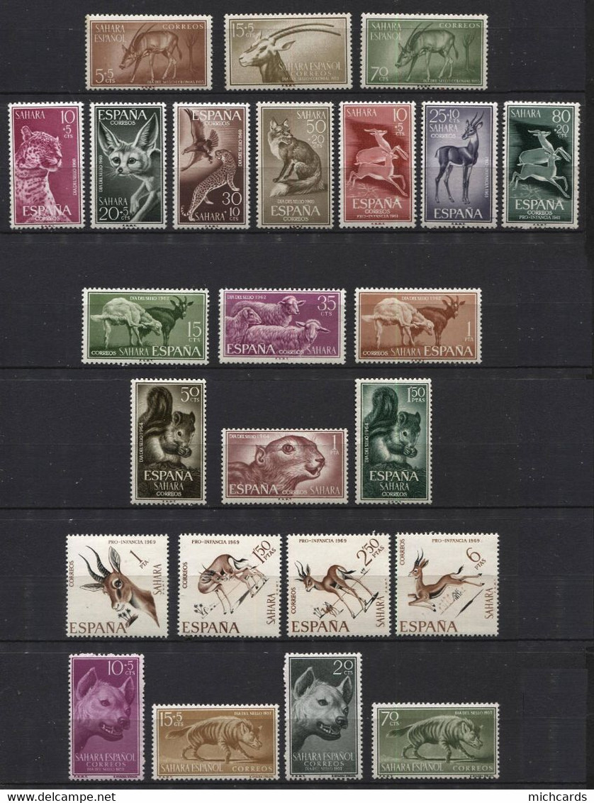 181 SAHARA Espagnol 1955 à 1969 - Y&T 110/12 - 129/32 - 163/66 - 176/78 - 198/200 - 222/2 - Neuf ** (MNH) Sans Charniere - Sahara Español