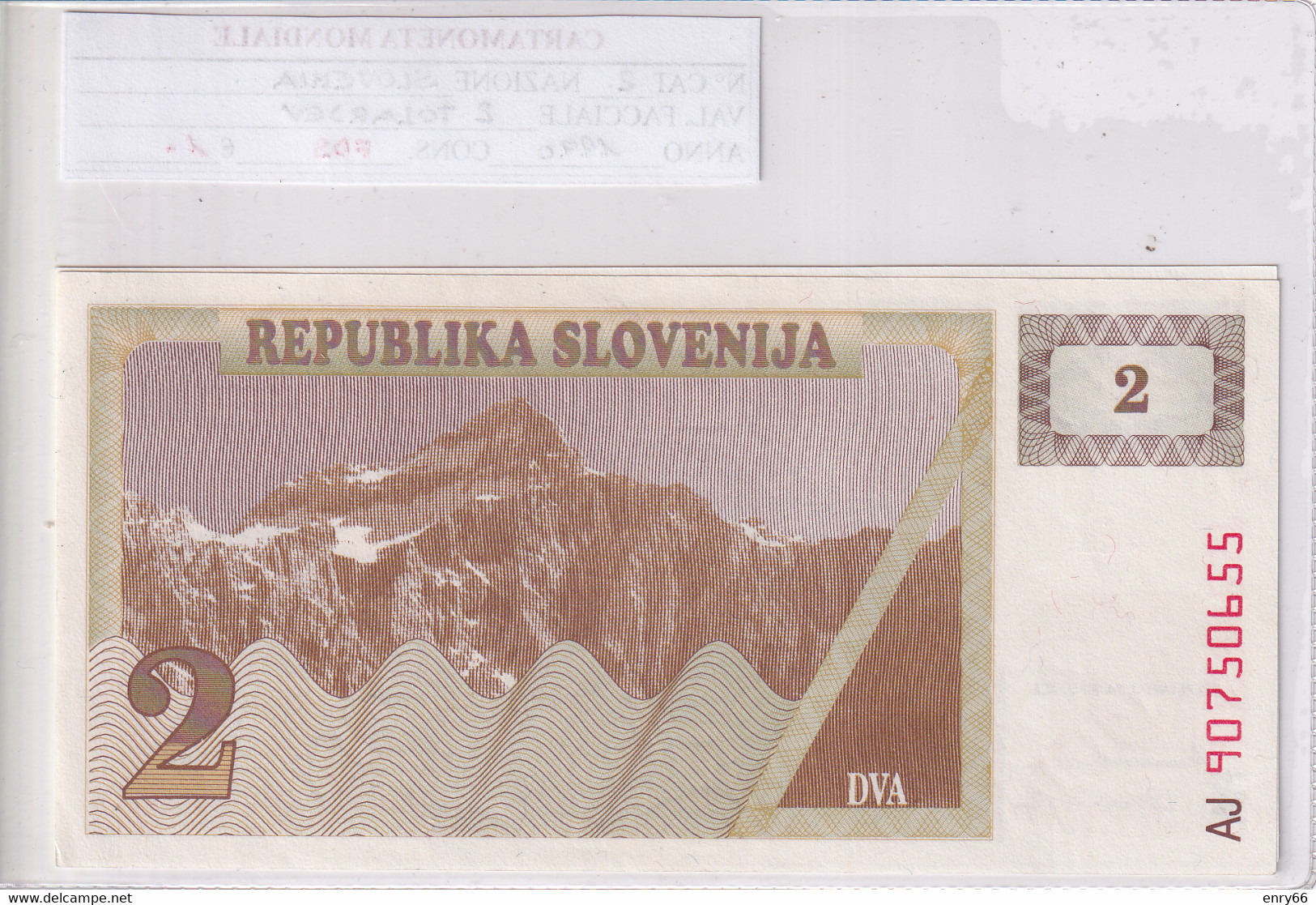 SLOVENIA 2 TOLARJEV 1990 P2 - Slovénie