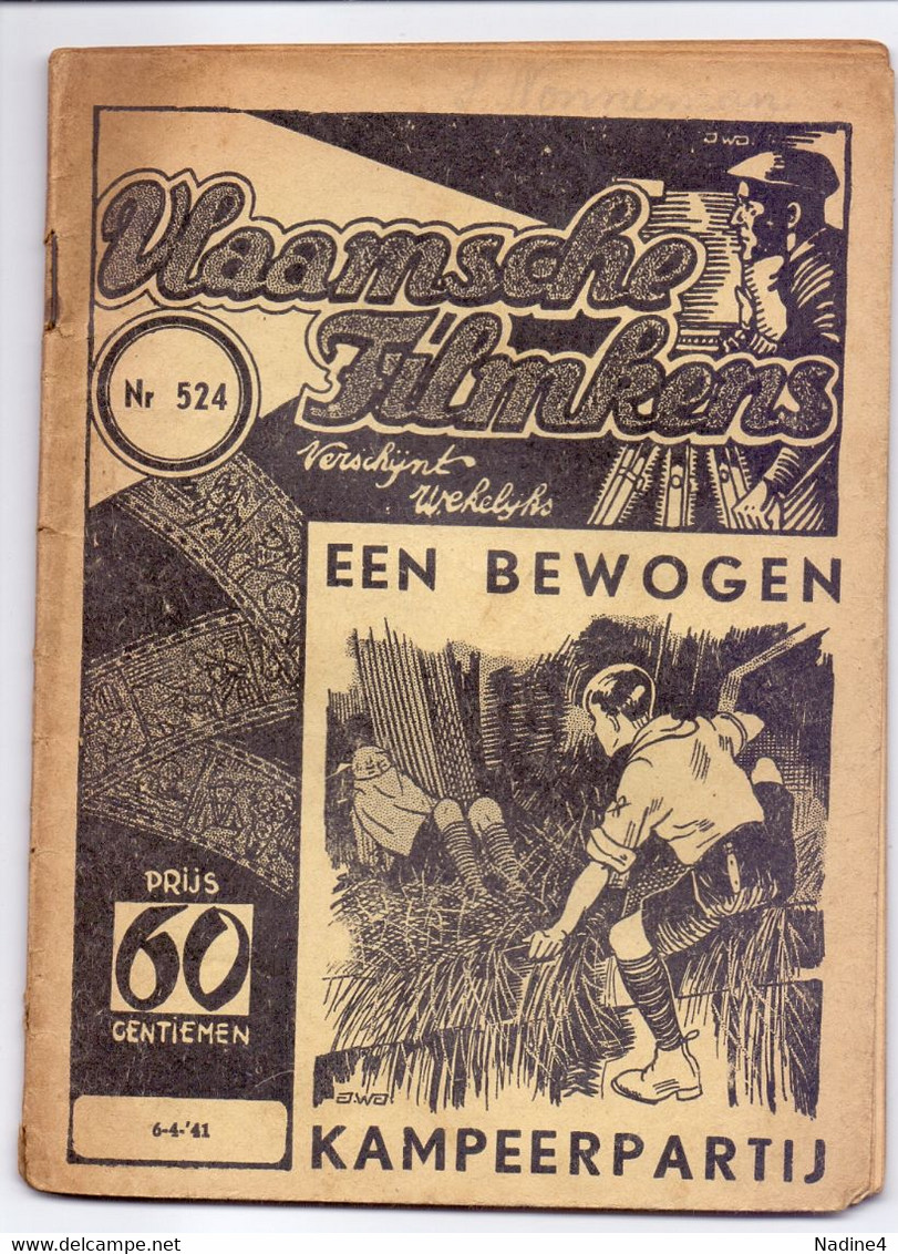 Tijdschrift Vlaamse Vlaamsche Filmkens - N° 524 - Een Bewogen Kampeerpartij - Nele Herman - 1941 - Jeugd
