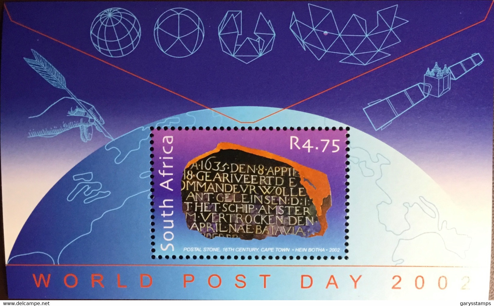 South Africa 2002 World Post Day Minisheet MNH - Ongebruikt