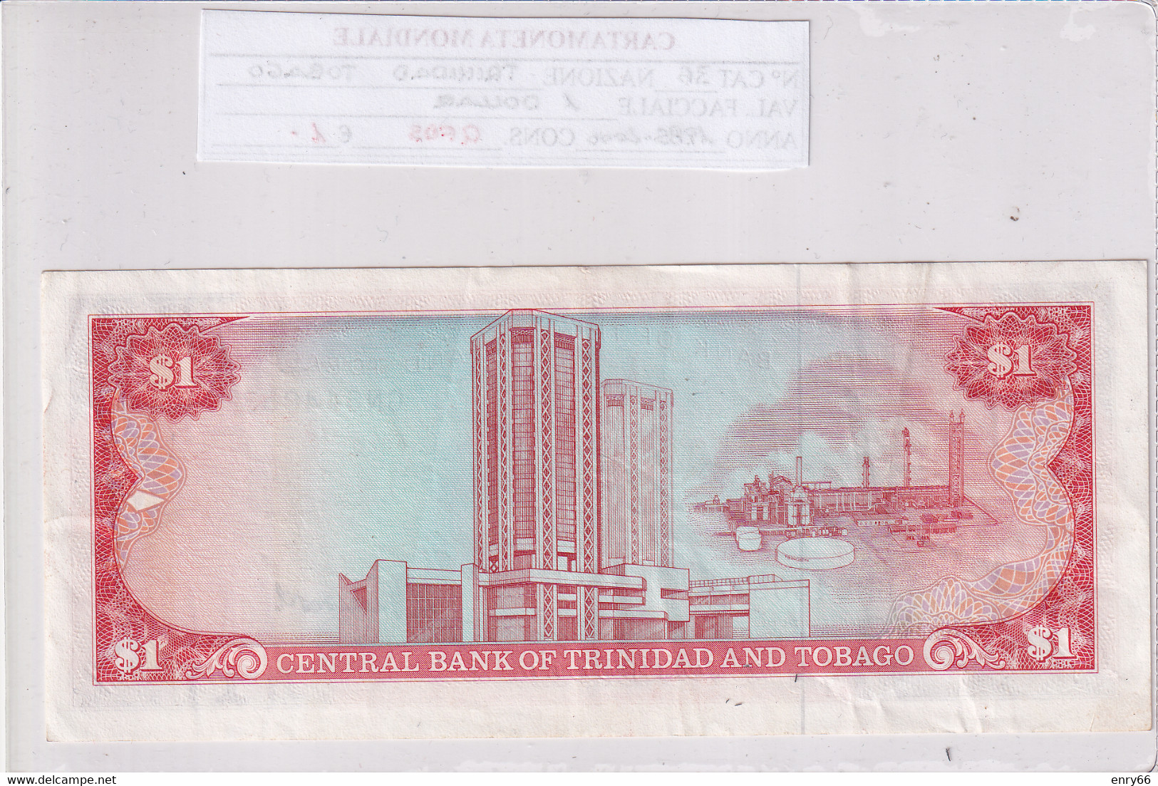 TRINIDAD E TOBAGO 1 DOLLAR 1985-2000 P36 - Trinidad & Tobago