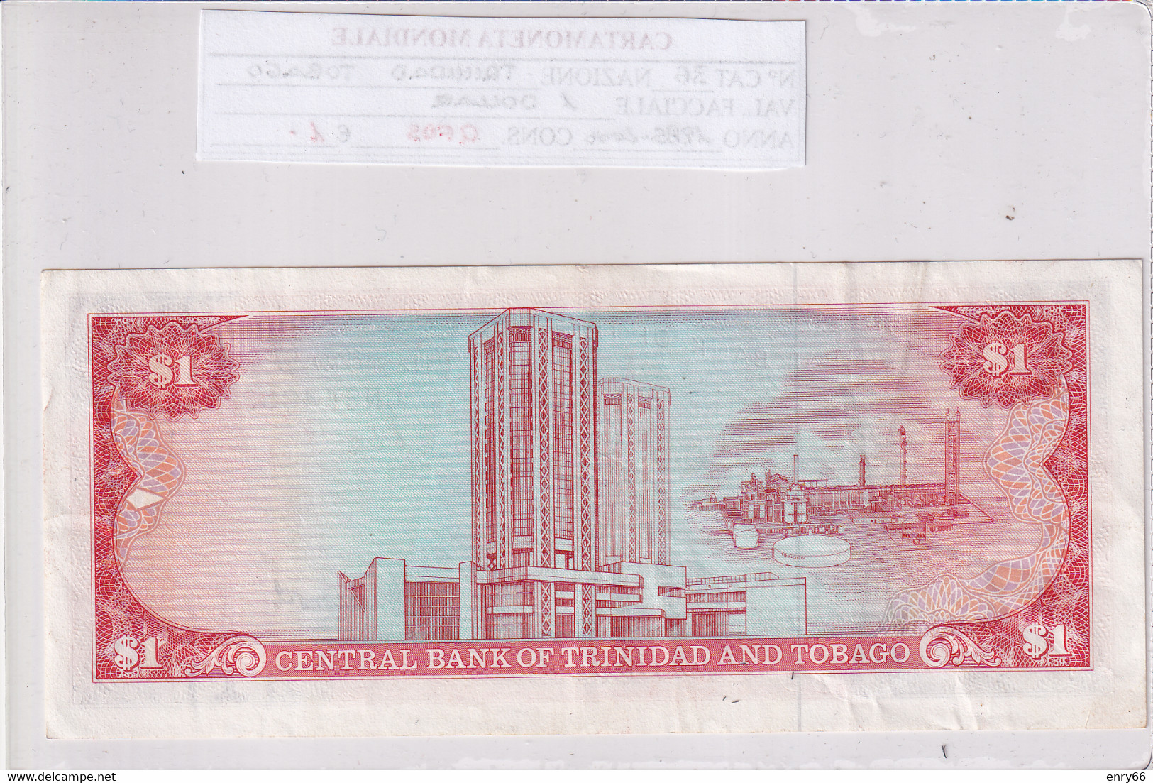 TRINIDAD E TOBAGO 1 DOLLAR 1985-2000 P36 - Trinité & Tobago