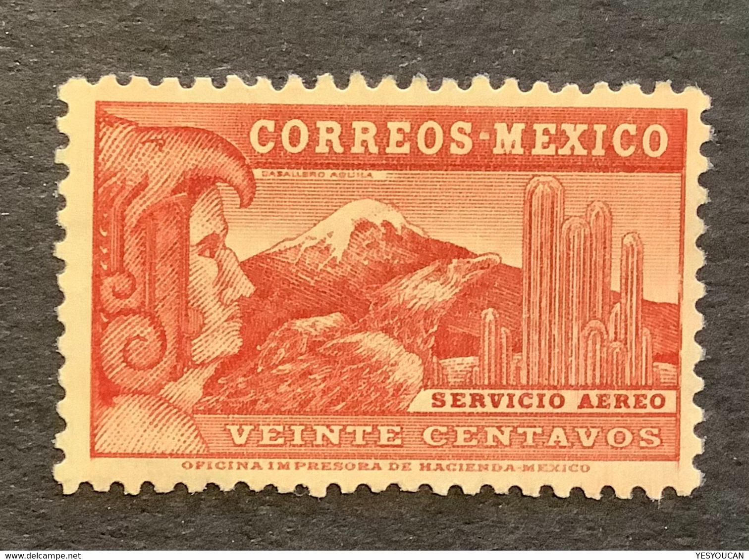 1936 Air Post RARE WMK Scott C76A Yvert 68Aa=7000€ XF Mint 20c Cert Scheller (Mexico Mexique Poste Aérienne Flugpost - Mexiko