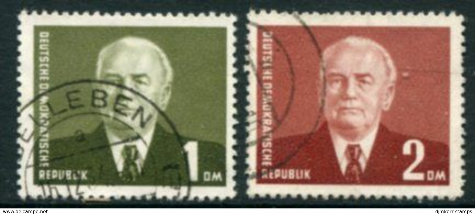 DDR / E. GERMANY 1953 Pieck Definitive 1, 2 DM Used..  Michel  342-43 - Usados