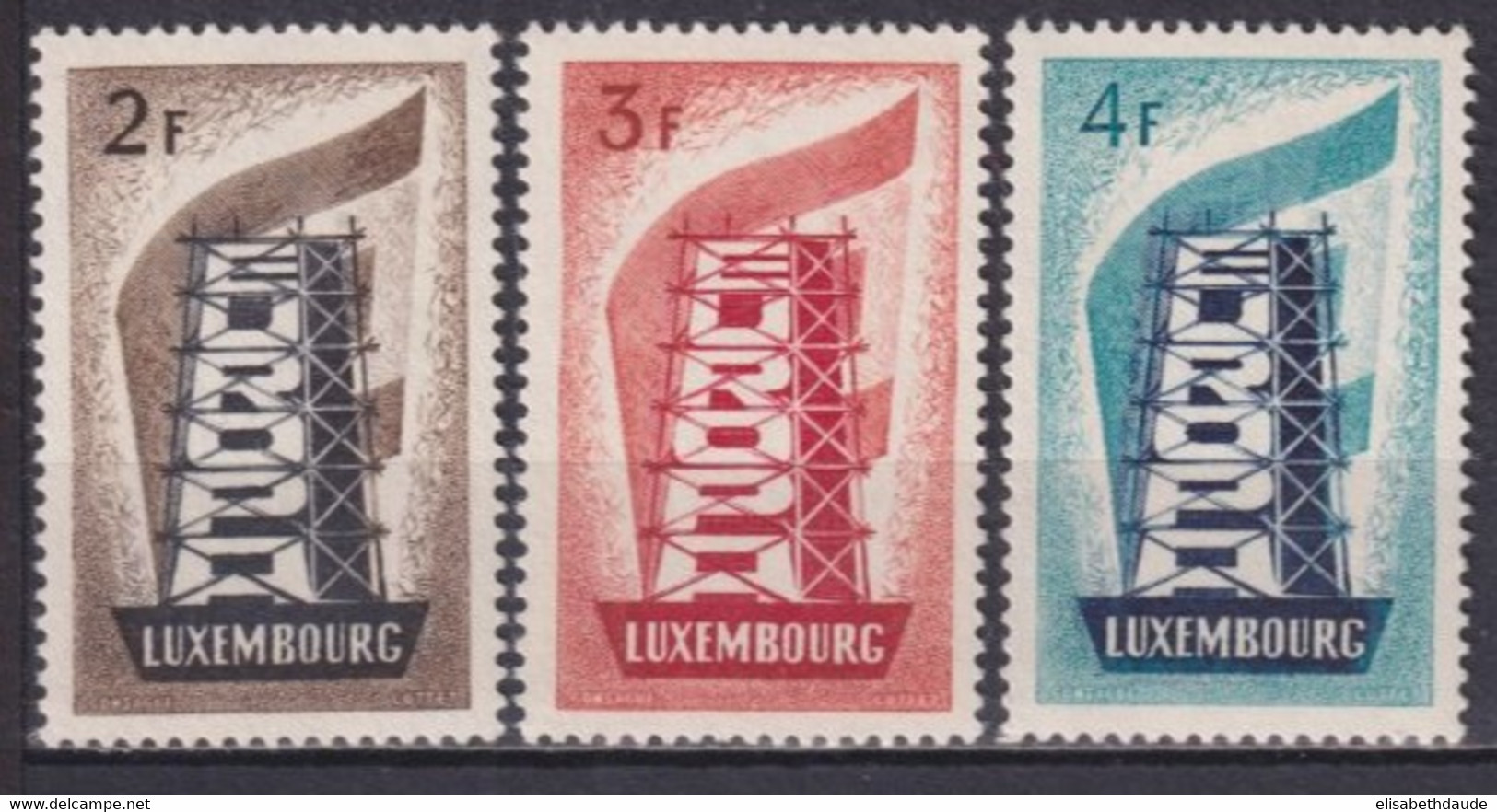 1956 - EUROPA / CEPT - LUXEMBOURG - YVERT N°514/516 ** MNH - COTE YVERT = 550 EUR. - 1956