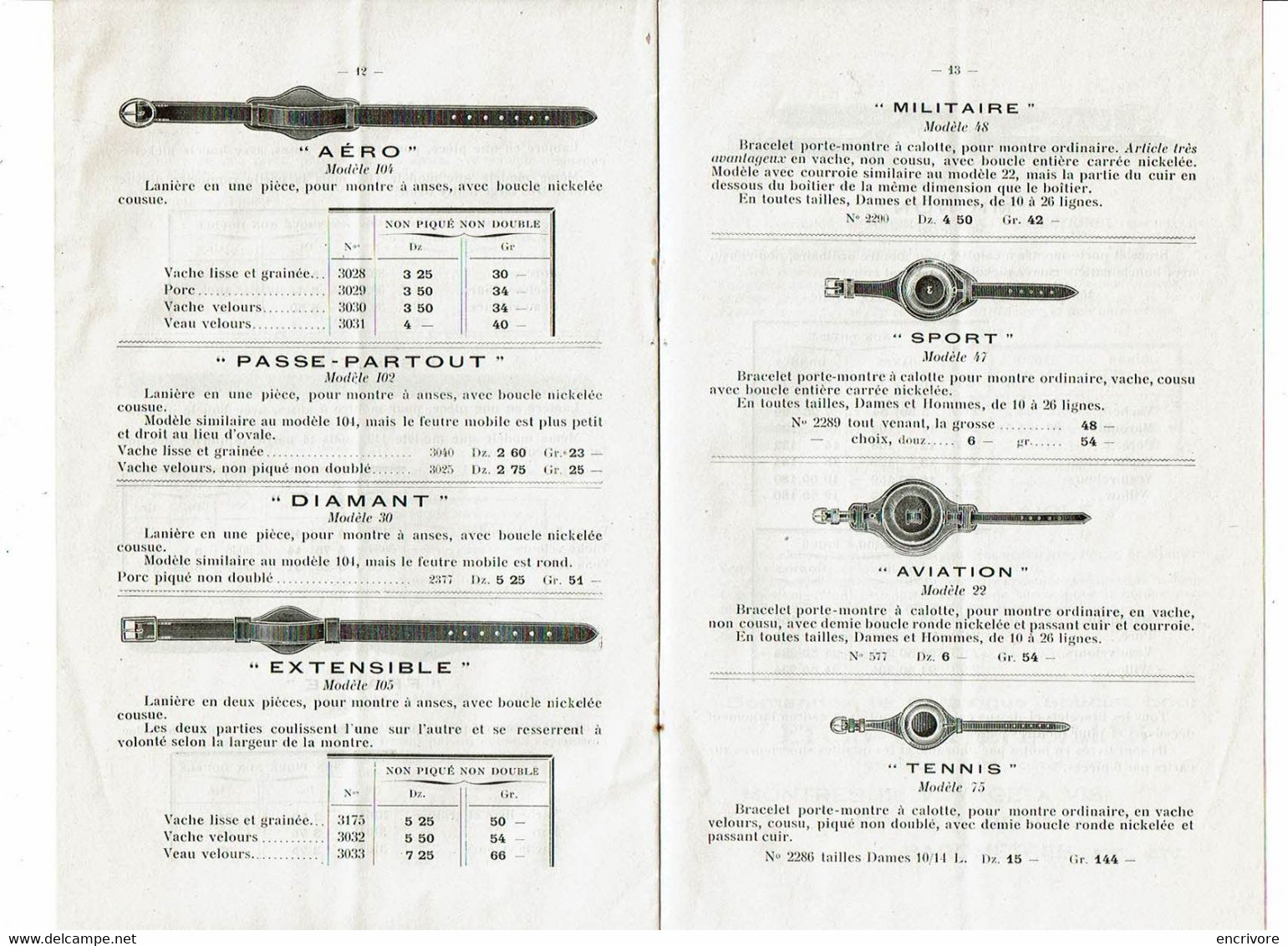 L. D. BOURGEOIS Maroquinerie Anglaise WARWICK WORKS Walsall Angleterre 1913 Bracelets Montres - Royaume-Uni