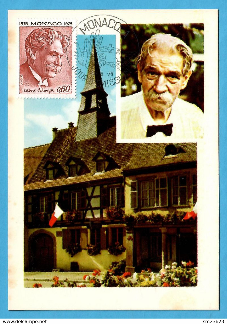 Monaco 1975   Mi.Nr. 1175 , Docteur Albert Schweitzer - Maximum Card -  Monaco 13-5- 1975 - Albert Schweitzer