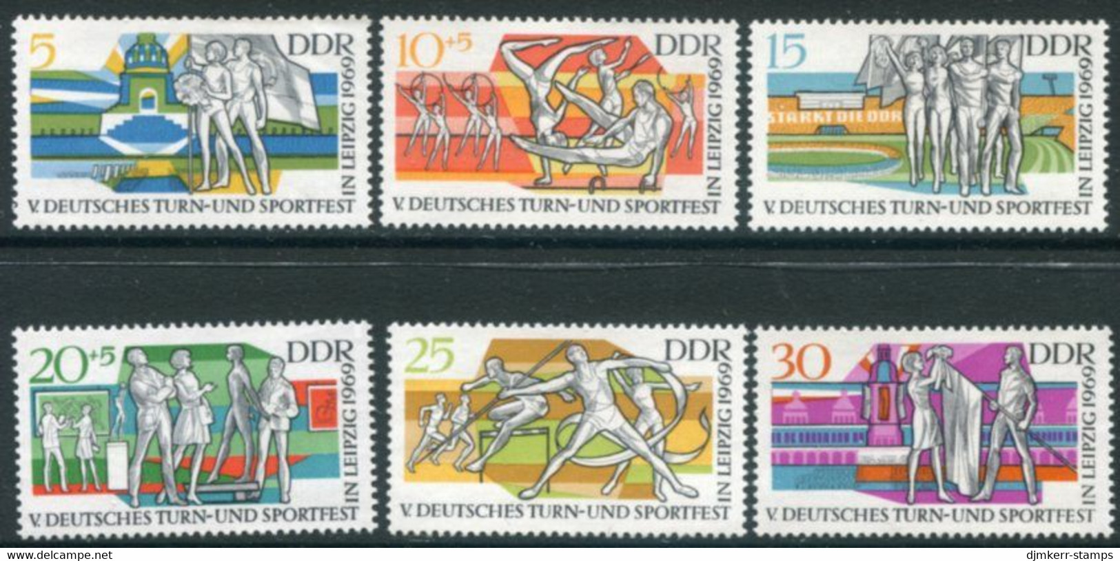 DDR / E. GERMANY 1969 Gymnastics And Sports Festival MNH / **.  Michel 1483-88 - Neufs