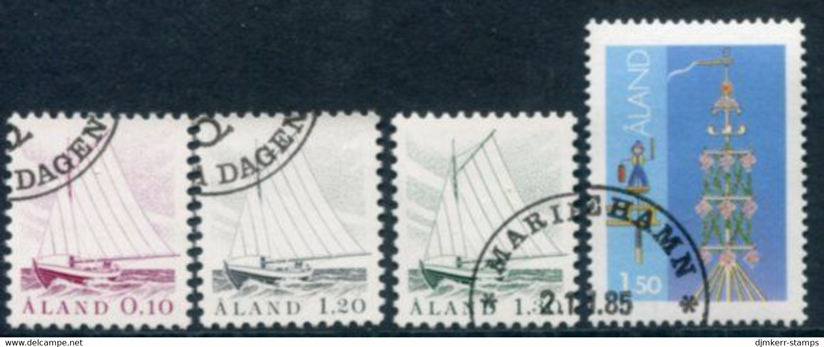 ALAND ISLANDS 1985-86 Definitive (4) Used.  Michel 8-10, 14 - Ålandinseln