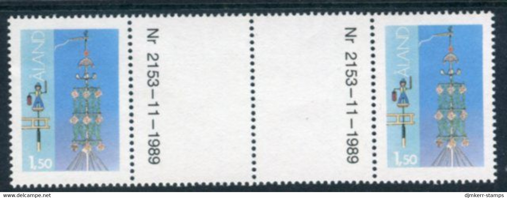 ALAND ISLANDS 1990 Definitive 1.50 M Normal Paper Gutter Pair MNH / **.  Michel 10x - Aland