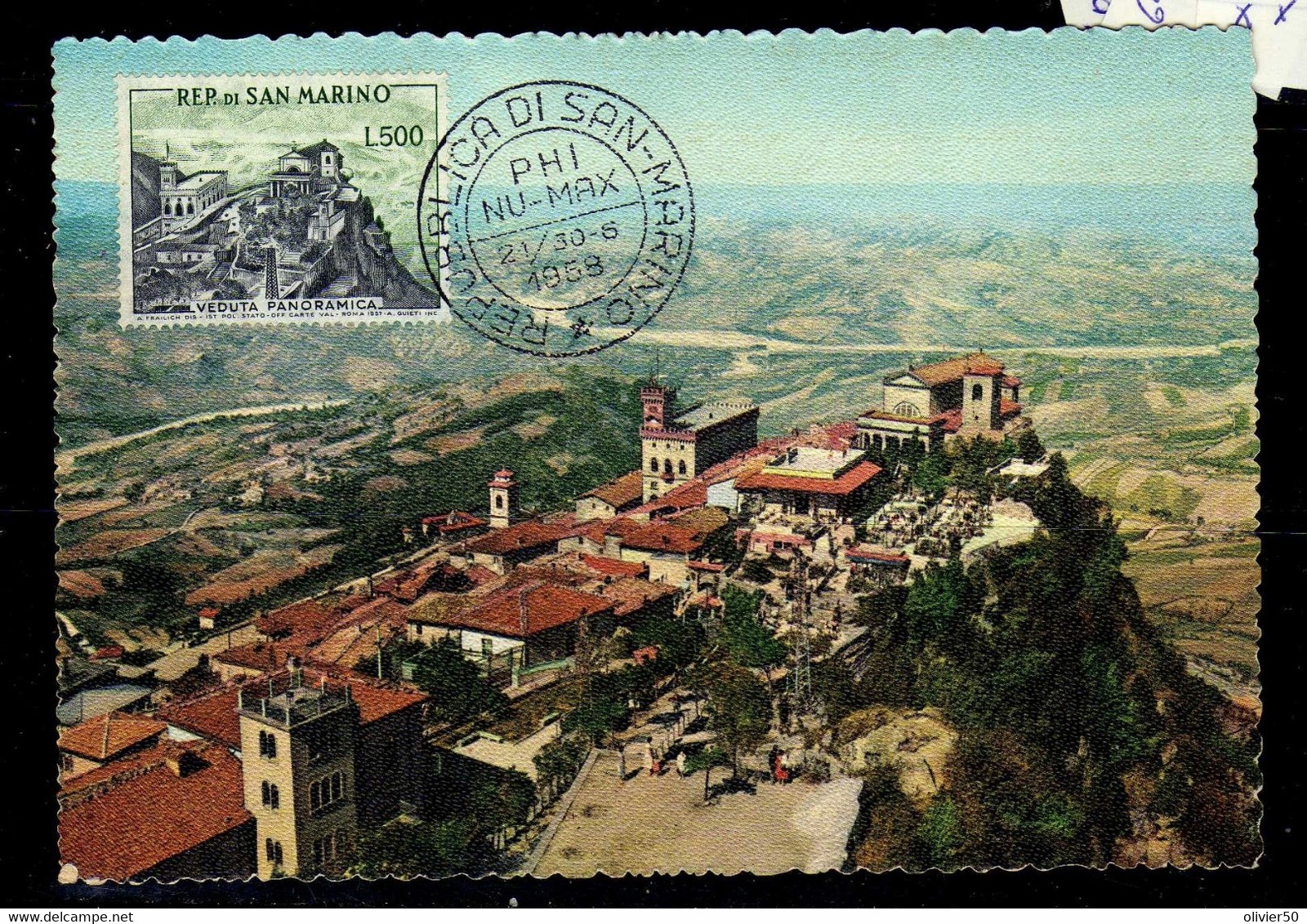 Saint-Marin - 1958  -   CP  100 L. Vue Panomarique De Saint-Marin - - Briefe U. Dokumente