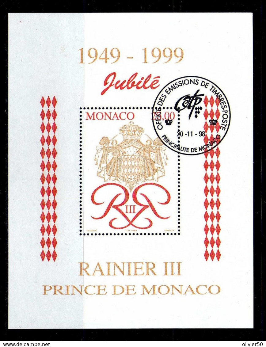 Monaco - 1998 - BF  Jubilee Rainier III Oblitere - Blocs