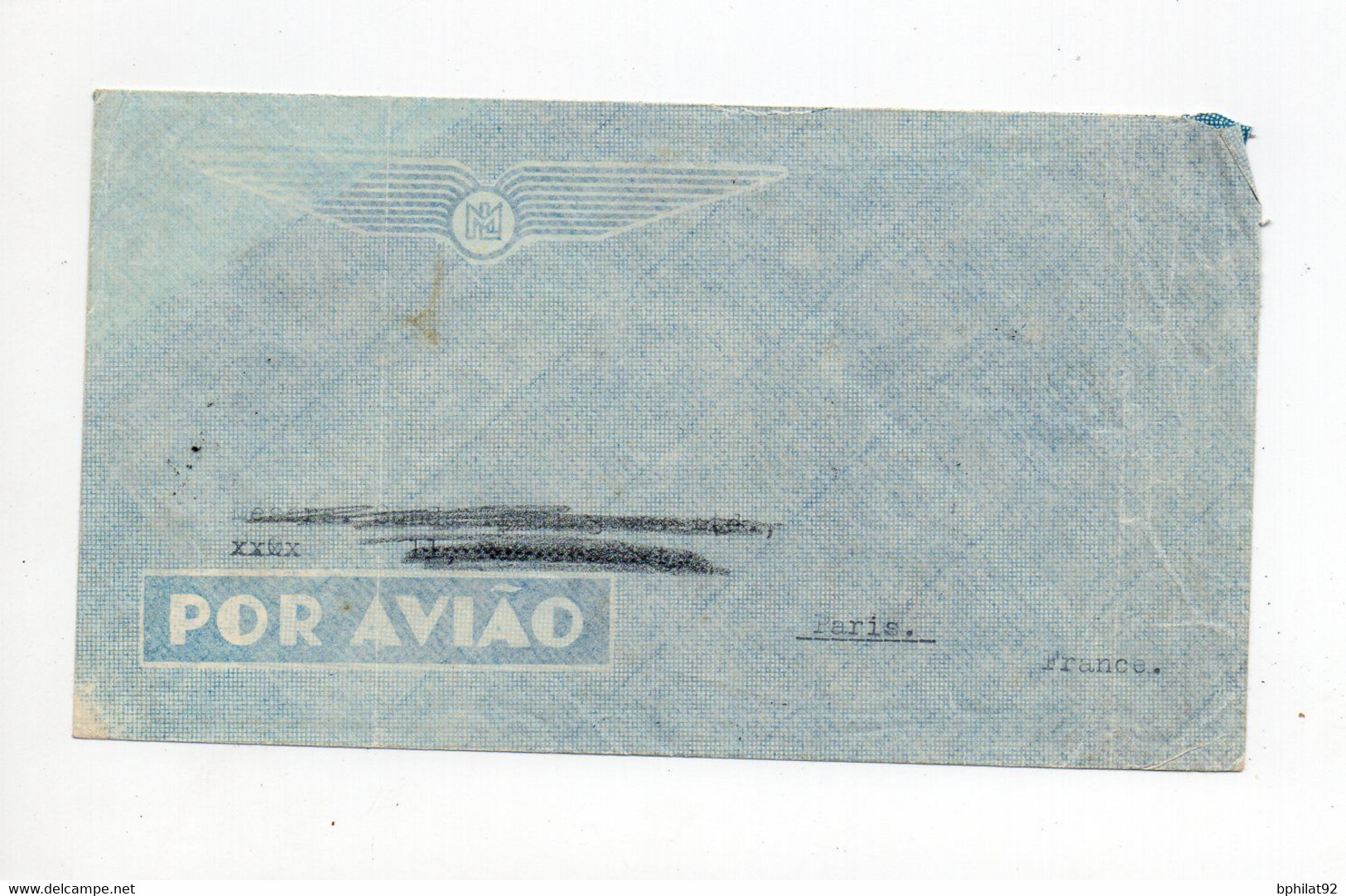 !!! MOZAMBIQUE, LETTRE PAR AVION DE 1936 POUR PARIS - Mozambique