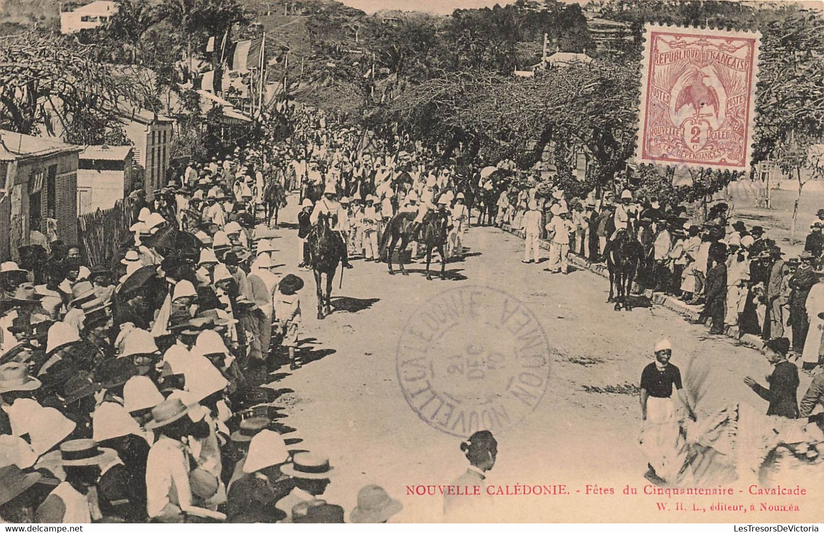 CPA NOUVELLE CALEDONIE - Fêtes Du Cinquantenaire - Cavalcade - W H L Editeur - Nuova Caledonia