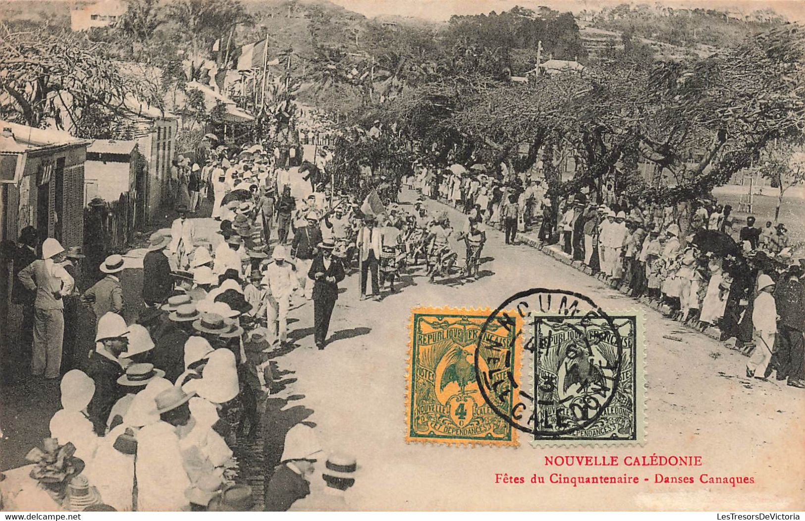 CPA NOUVELLE CALEDONIE - Fêtes Du Cinquantenaire - Danses Canaques - W H L Editeur - Nuova Caledonia