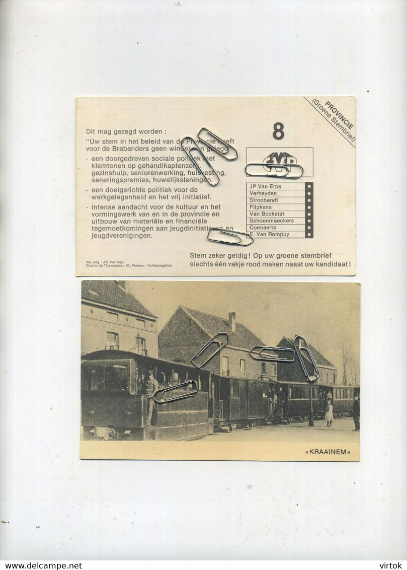 Kraainem :  TRAM  -  Verkiezingsdrukwerk Zie Scans      (  15 X 9.5 Cm   ) - Kraainem