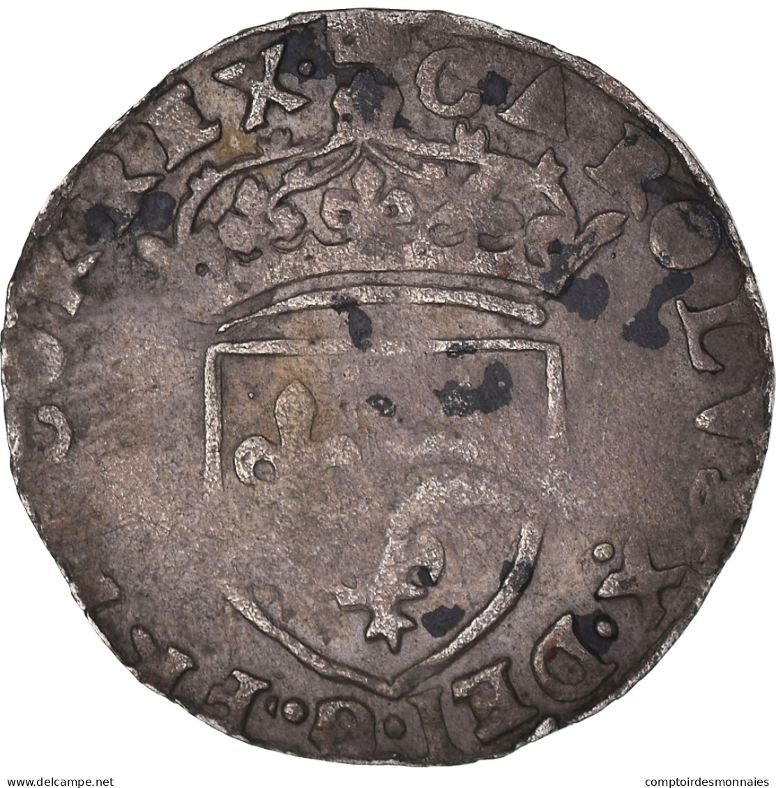 Monnaie, France, Charles IX, Sol Parisis, 156(?), Rennes, TB, Billon - 1560-1574 Carlo IX