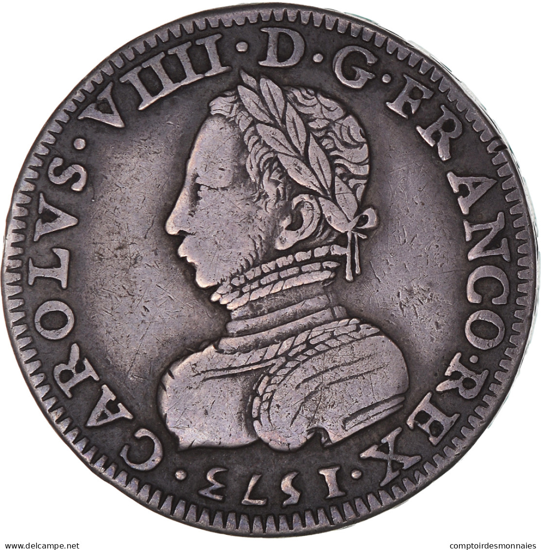 Monnaie, France, Charles IX, Piéfort, 1/2 Teston, 1573, Paris, TTB, Argent - 1560-1574 Charles IX