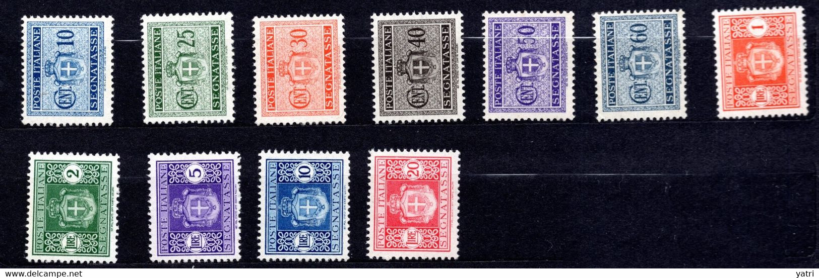 Luogotenenza - 1945 - Segnatasse (filigrana Ruota I ) Sass. 86-96 - Serie Completa ** MNH - Postage Due