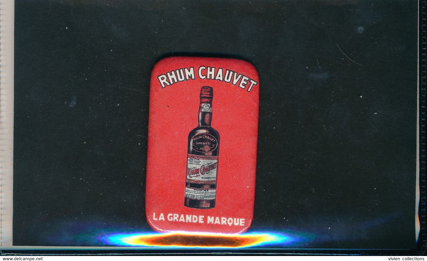 Publicité Ancienne Miroir De Poche Publicitaire Rhum Chauvet La Grande Marque Alcool - Other & Unclassified