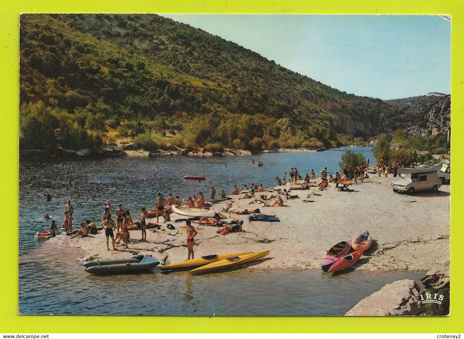 07 La Plage De SAUZE N°2275 à Saint Martin D'Ardèche Vers Bourg St Andéol En 1972 Baignade Simca 1100 Break Avec Canoé - Bourg-Saint-Andéol