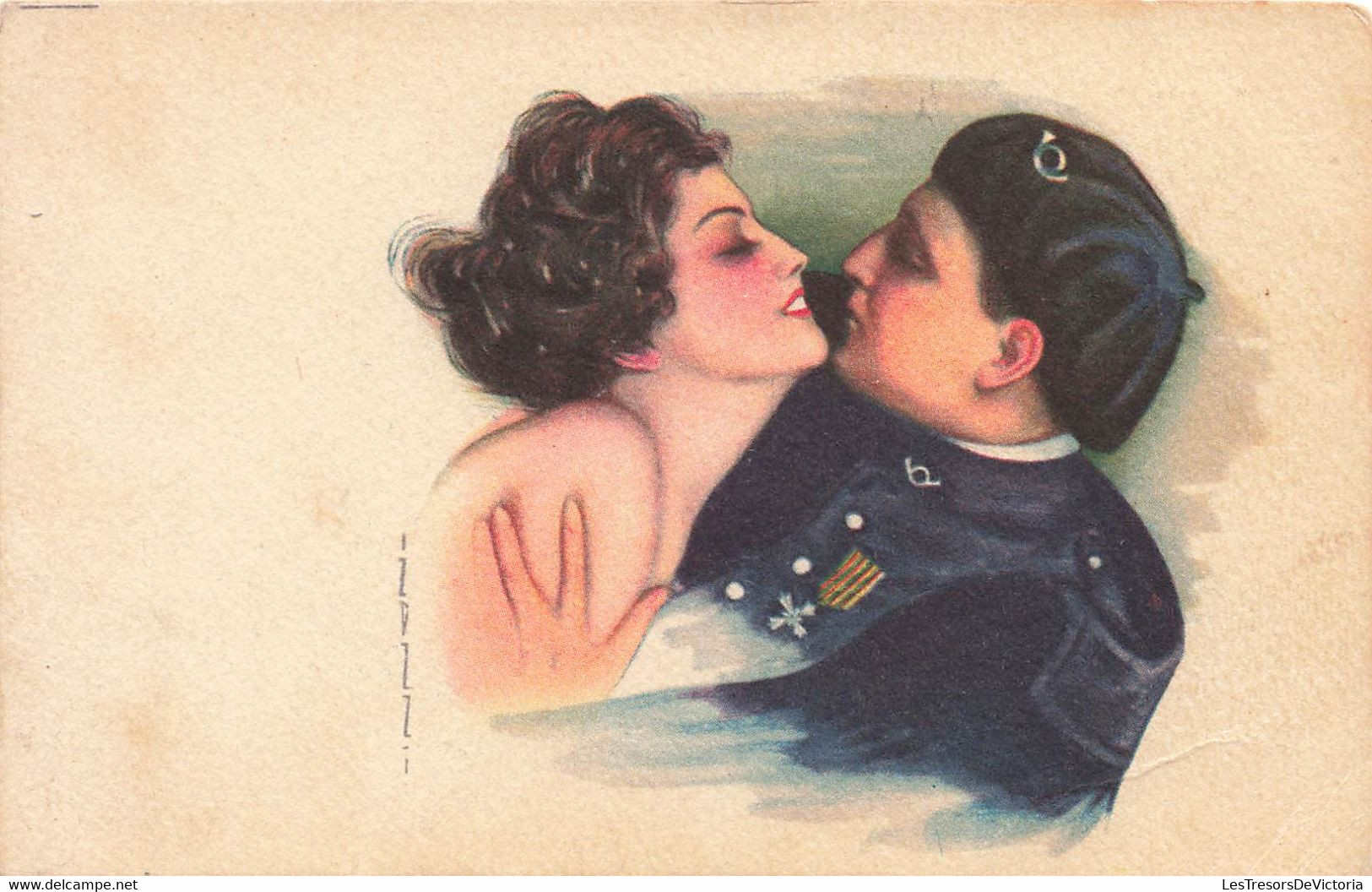 CPA Illustrateur Signé - Nanni - Baiser Entre Une Femme Et Un Soldat - - Nanni