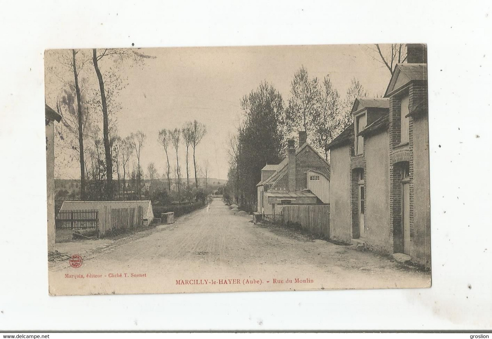 MARCILLY LE HAYER (AUBE) RUE DU MOULIN 1906 - Marcilly