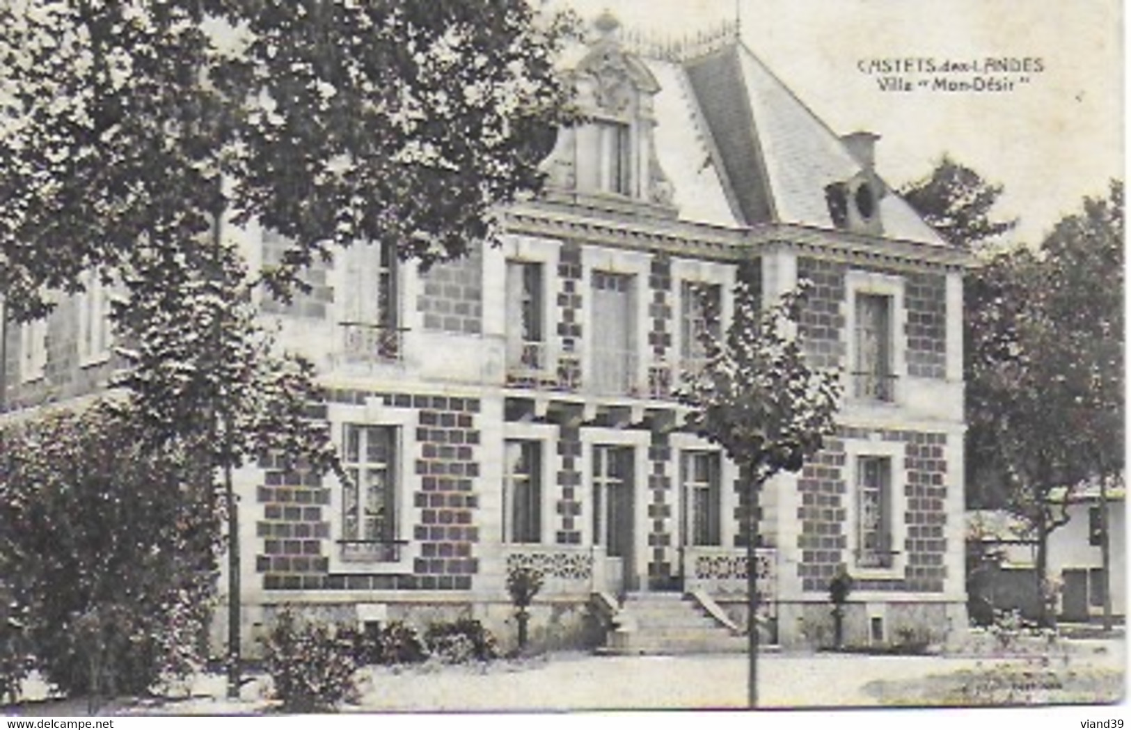 Castets Des Landes - Villa "Mon Désir". - Cachet Postal Avril 1907 - Castets