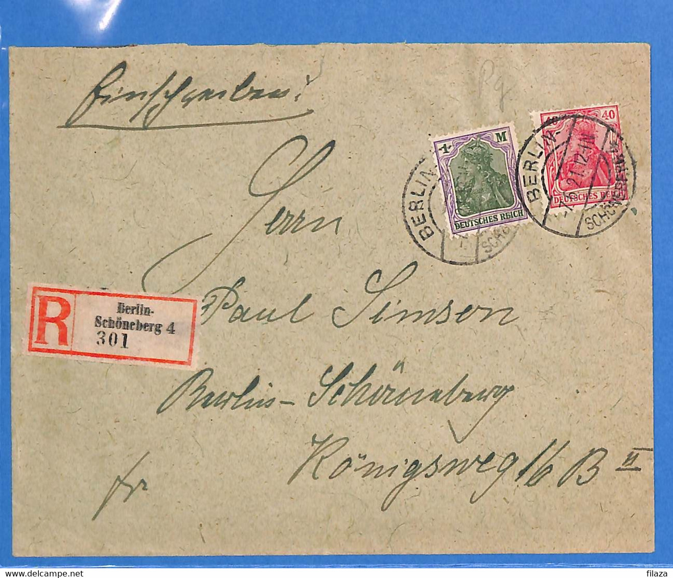 Allemagne Reich 1921 Lettre Einschreiben De Berlin (G11088) - Briefe U. Dokumente