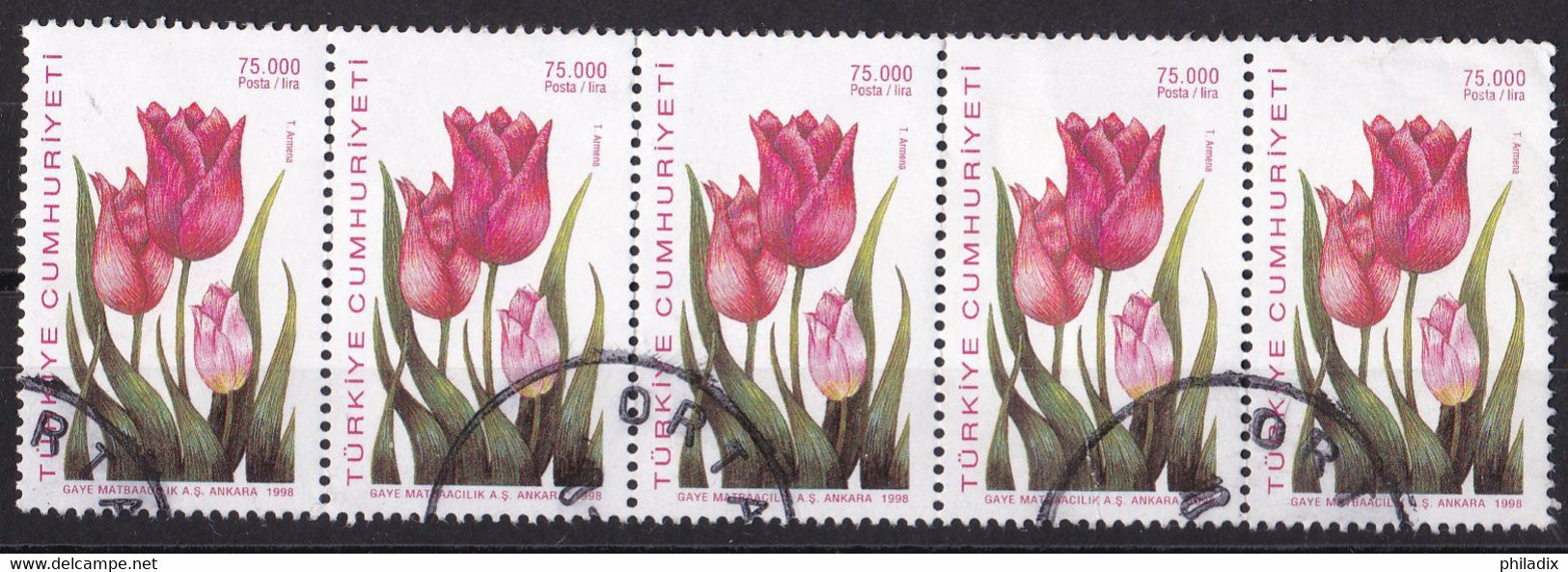 Türkei Marke Von 1998 O/used (Fünferstreifen) (A1-56) - Used Stamps