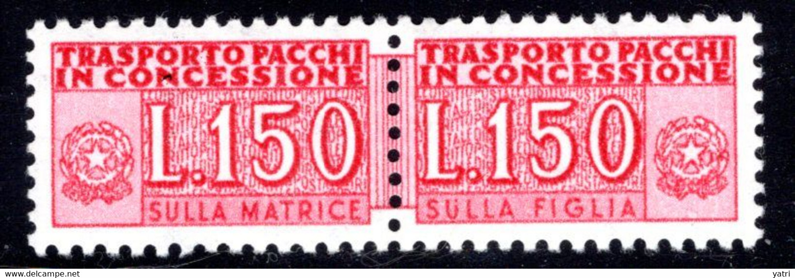 Italia - 1955/61 - Pacchi In Conc.ne 150 Lire, Fil. Stelle Sass. 16 ** - Pacchi In Concessione