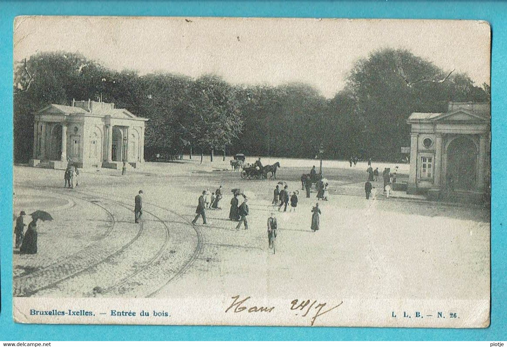 * Elsene - Ixelles (Brussel - Bruxelles) * (L.L.B. - Nr 26) Entrée Du Bois, Parc, Animée, Tramway, Cheval, Old, Rare - Elsene - Ixelles