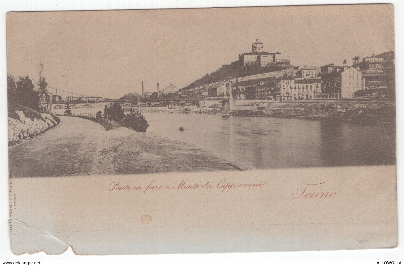 18780 " TORINO-PONTE IN FERRO E MONTE DEI CAPUCCINI " -VERA FOTO-CART POST. NON SPED - Brücken