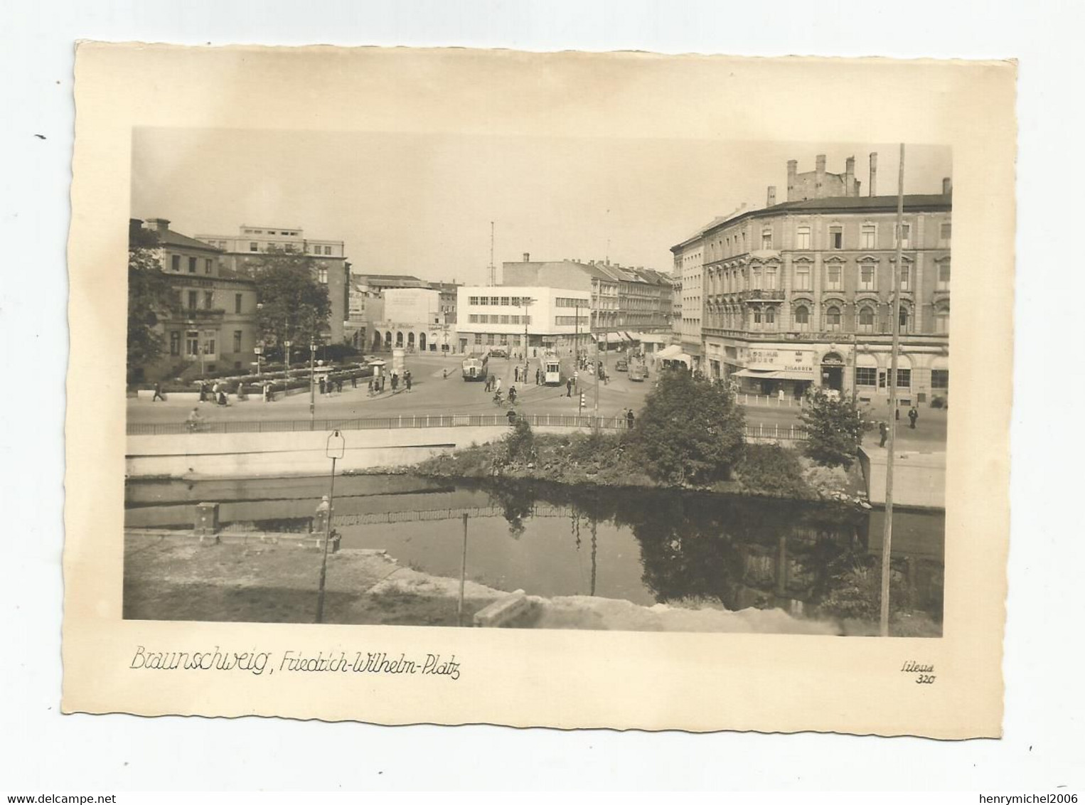 Allemagne Basse Saxe Braunschweig Friedvich Wilhelm Platz  Autocar Bus Tramway Tram Carte Photo - Braunschweig