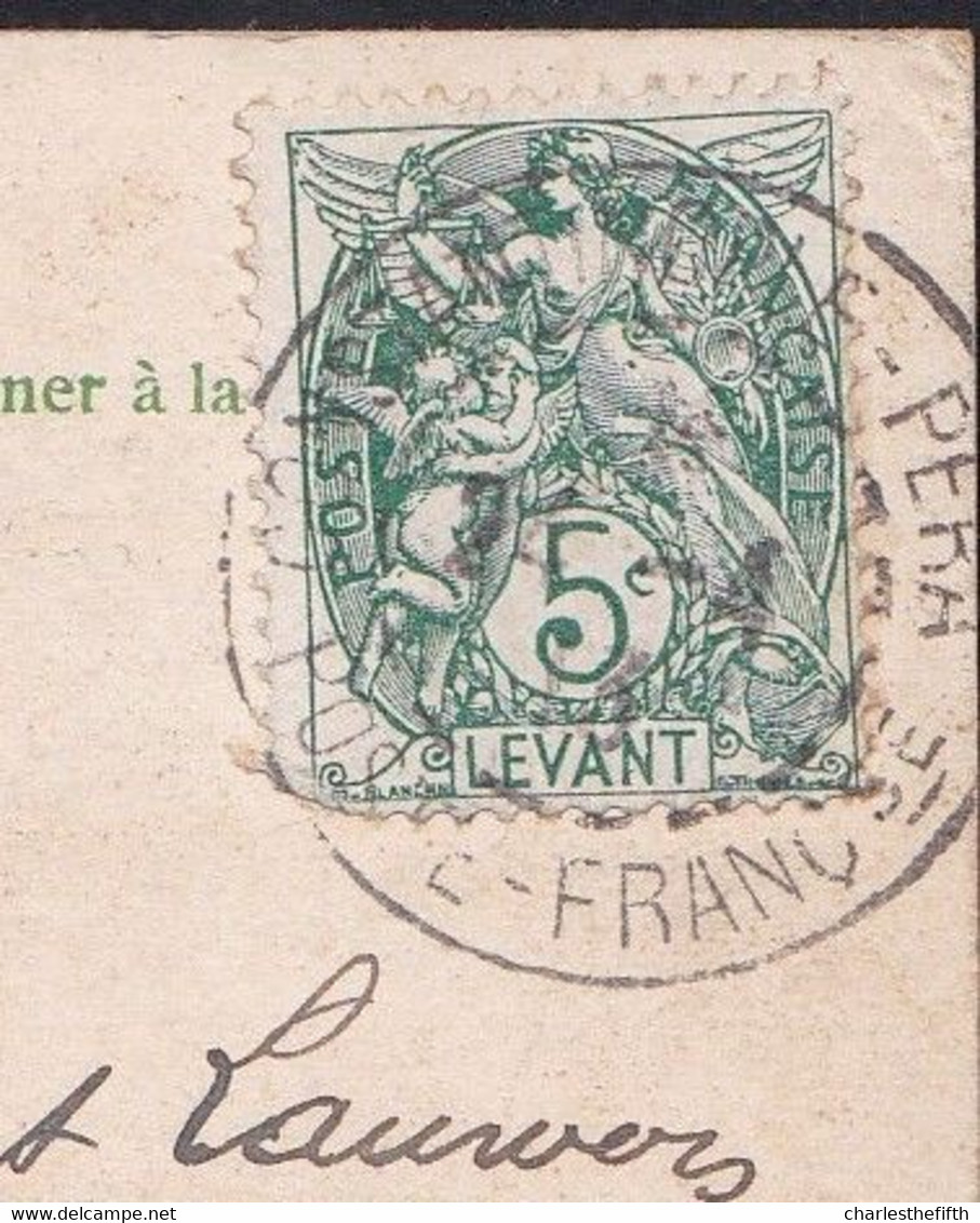 LEVANT FRANCAIS - AFFRANCHISSEMENT TYPE BLANC 5C DE CONSTANTINOPLE POUR LA BELGIQUE - Briefe U. Dokumente