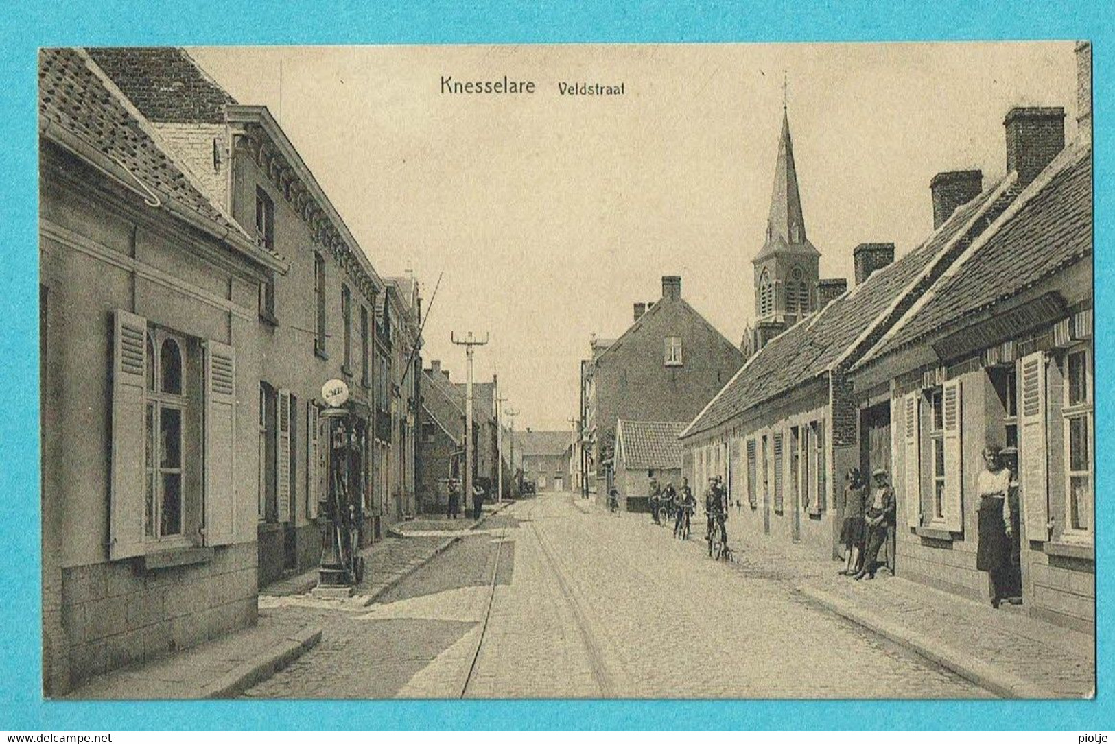 * Knesselare (Oost Vlaanderen) * (A. François Fol Brugge) Veldstraat, Animée, église, Kerk, Tramway, Zeldzaam, TOP - Knesselare