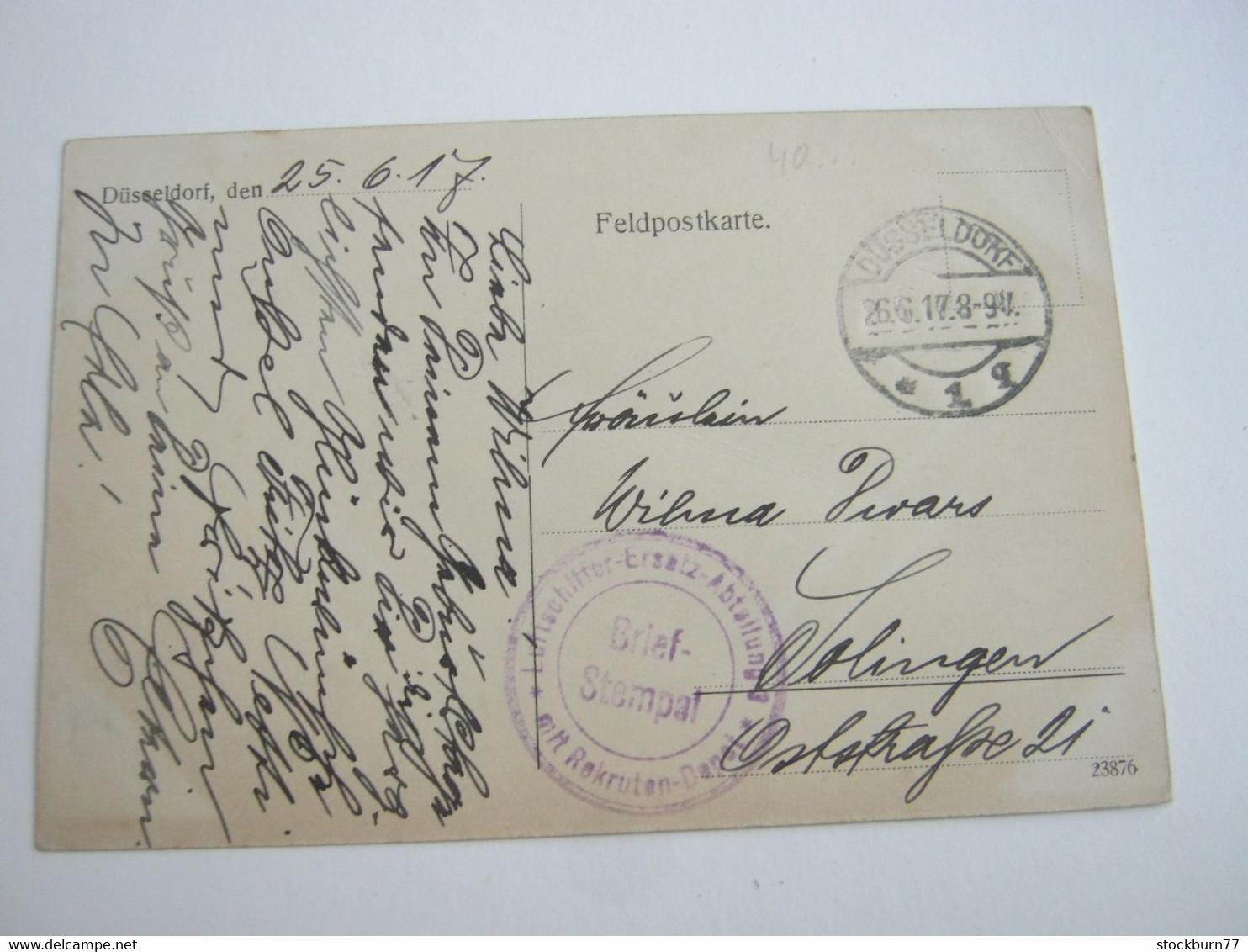 Düsseldorf , Luftschiffer - Übungsplatz ,Schöne Karte Um 1917 Mit Luftschiffer Truppenstempel,    Siehe  2 Abbildungen - Duesseldorf