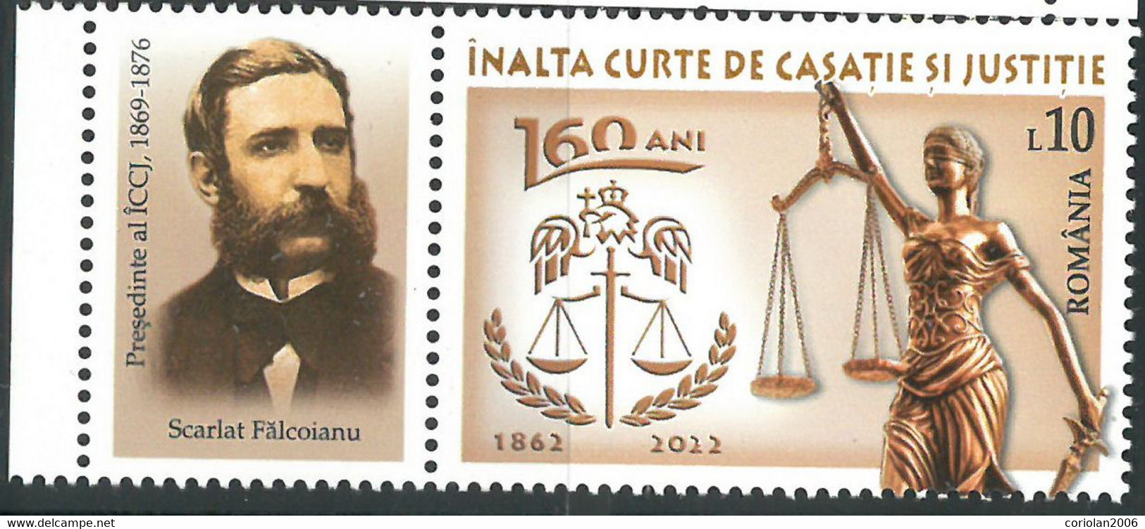 Romania 2022 / Hight Court / Set 1 Stamps + Label 3 - Nuovi